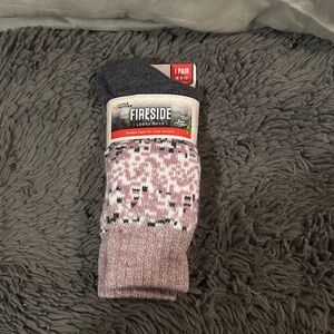 Women's Pink and Gray Lodge Socks